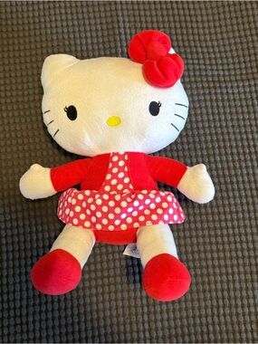 Hello Kitty 13" Plush Doll, PInk Polka dot Dress, The Northwest Company